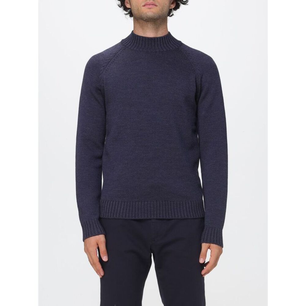 Zanone Men 100% Merino Wool Mock Neck Jumper Zanone With Ribbed Trims